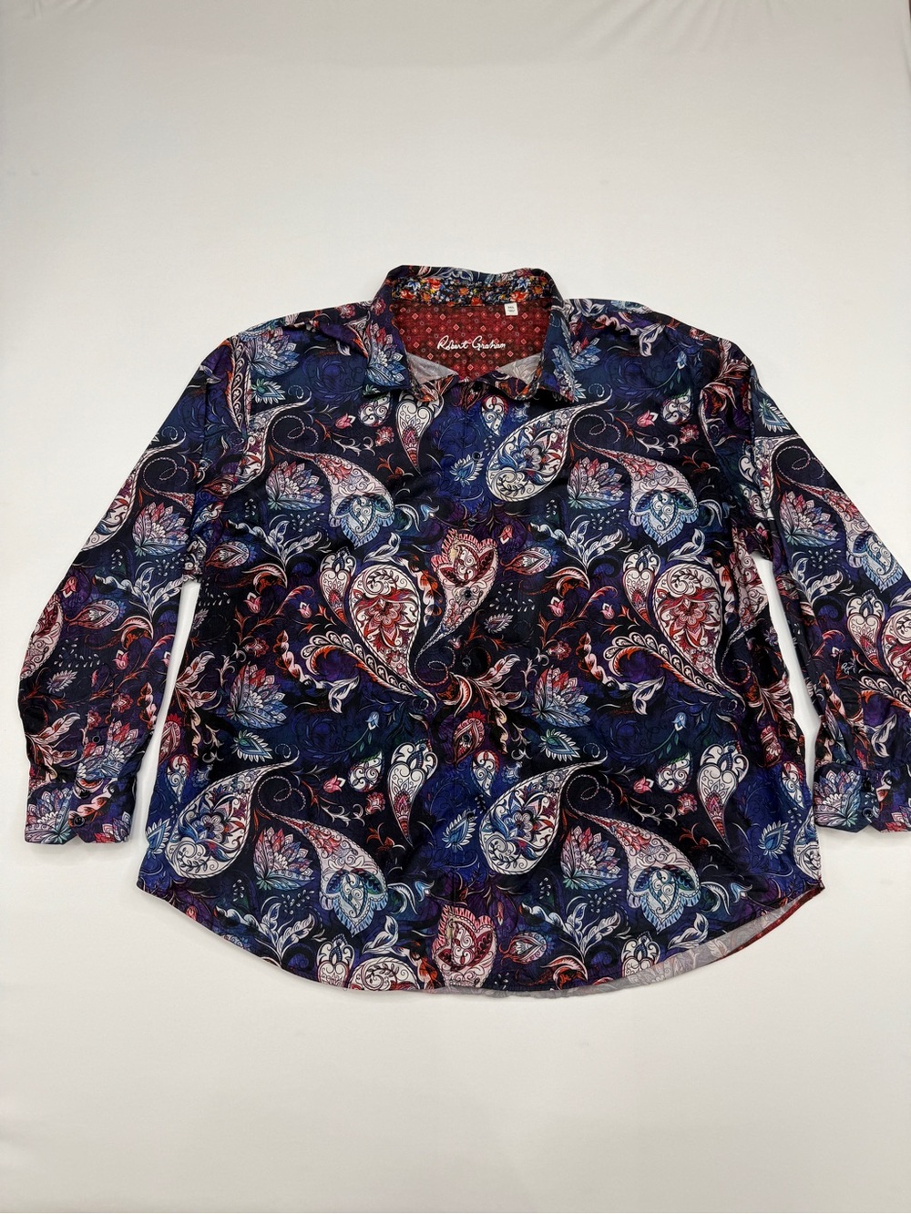 Robert Graham Navy Multicolor Paisley Long-Sleeve Button-Down Shirt